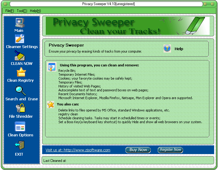 Privacy Sweeper Screenshot